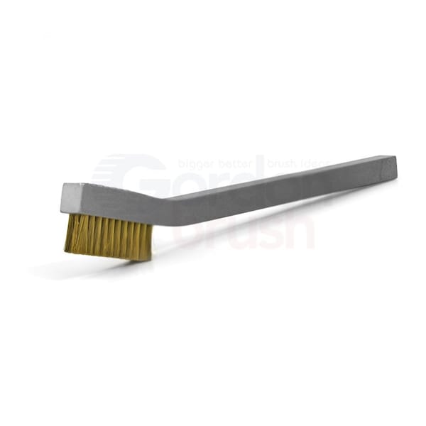 3x11 Row 0.003 Brass Wire and Al Handle Hand-Laced Scratch Brush, PK12
